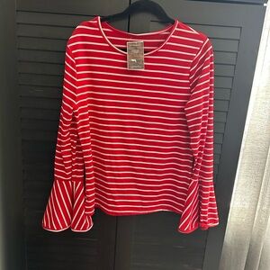Red Striped Women's Top